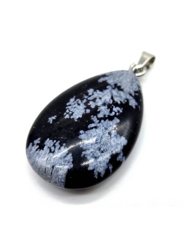 Pendentif Obsidienne flocon de neige