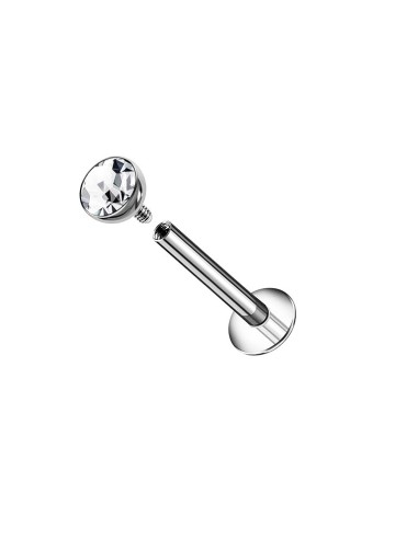 Piercing labret titane filetage interne 1.2 mm x 8 mm x 3 mm