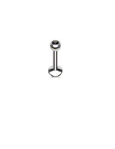 Piercing Labret acier cristal noir 1.2 mm x 8 mm x 4 mm