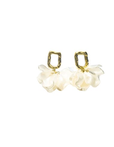 Boucles d'oreilles fleur bijou en acier