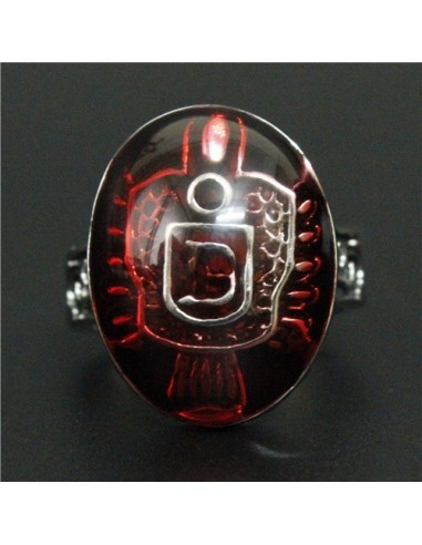 Bague acier rouge modèle Barclay