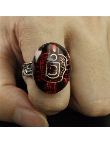 Bague acier rouge