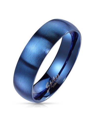 Bague alliance anneau bleu en 6 mm