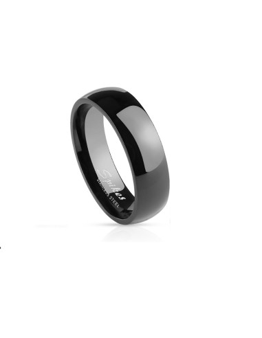 Bague anneau noire bijou en Acier