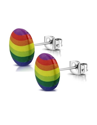 Boucles d'oreilles Gay Pride bijou en 10 mm