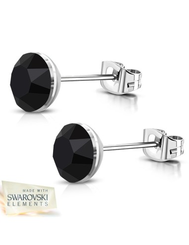 Boucles d'oreilles noires en acier en 4mm