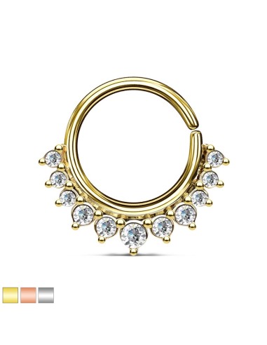 Piercing anneau septum avec cristal
