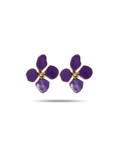 Boucles d'oreilles violettes bijou en acier