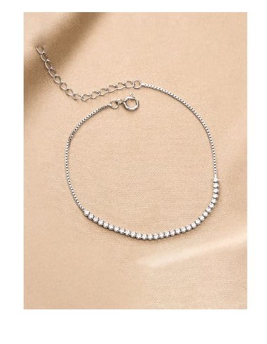 Bracelet zircones15 cm bijou très fin en argent