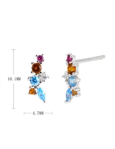 Boucles d'oreilles multicolores bijou en argent