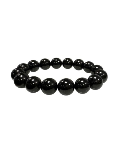 Bracelet Obsidienne noire pierres en 12 mm