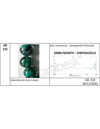 Bracelet Amblygonite Chrysocolle AA pierres 8 mm