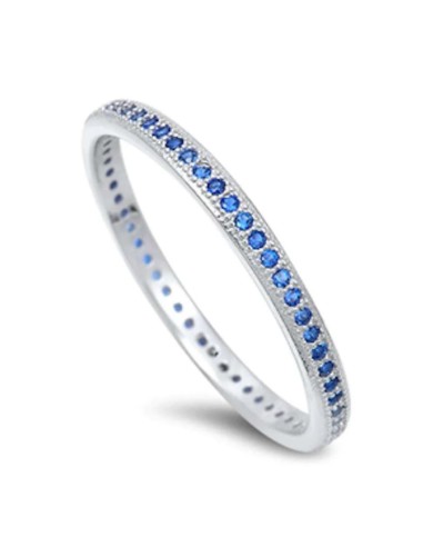 Bague bleu saphir et argent