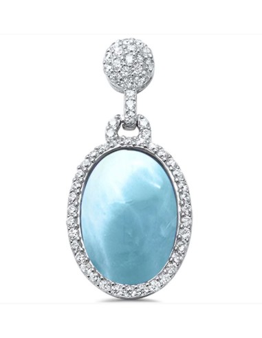 Pendentif Larimar bijou argent et zircones