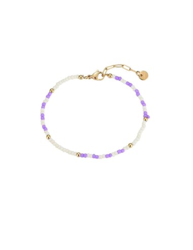 Bracelet violet mini perles bijou en acier