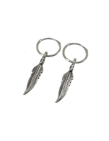 Boucles d'oreilles plumes en argent