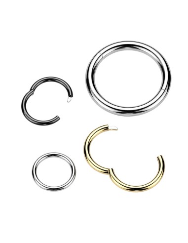 Piercing anneau segment articulé cristal et titane 1mm x 8 mm