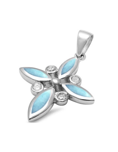 Pendentif Larimar bijou argent et zircones