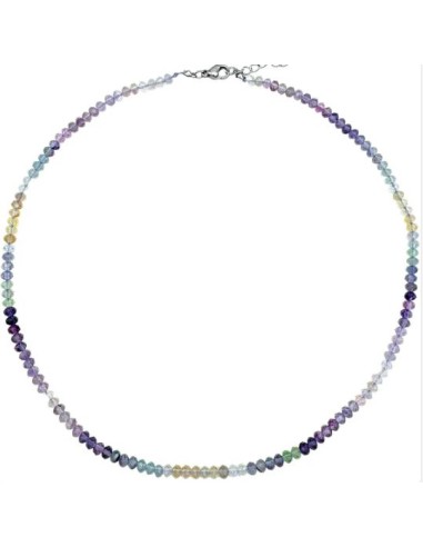 Collier fluorine multicolore pierres minérales en 3.5 mm