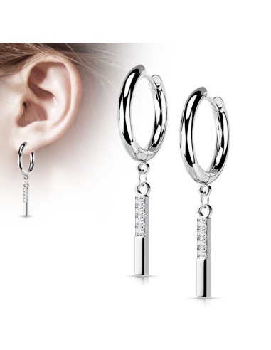 Boucles d'oreilles pendantes bijou en acier