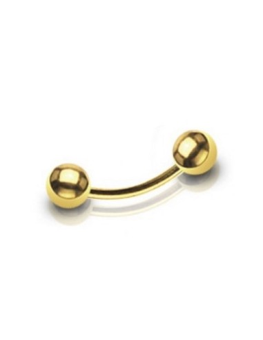 Piercing Arcade boule dorée 1.6 mm x 8 mm x 3 mm