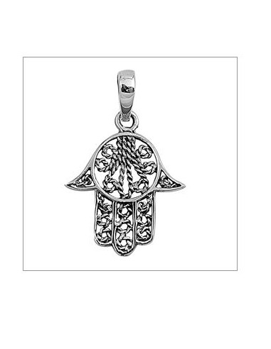 Pendentif main de fatma filigranée en 24 mm bijou en argent