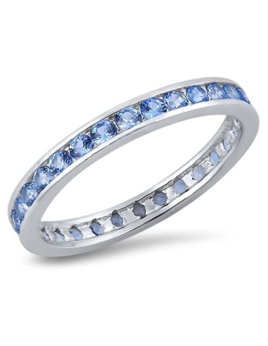 Bague bleu aigue marine et argent