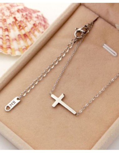 Collier croix bijoux en acier