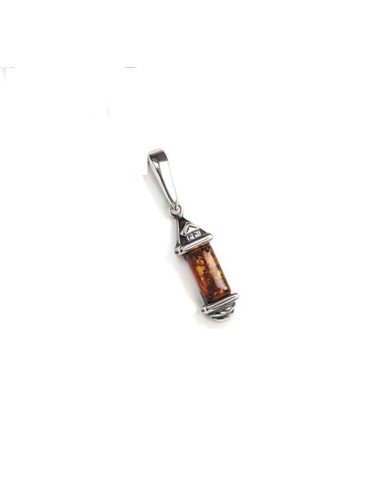 Pendentif ambre et argent