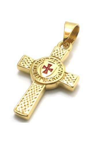 Pendentif Croix Templiers bijou en acier en 5 cm