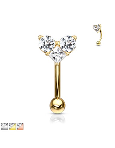 Piercing arcade cœur strass