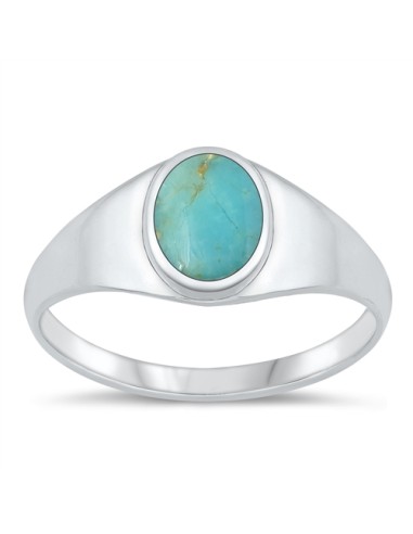 Bague chevalière turquoise bijou en argent