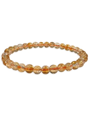 Bracelet citrine chauffée bijou en pierres de 6 mm