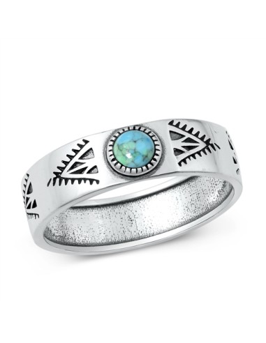 Bague turquoise bijou tribal en argent