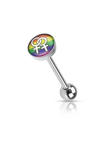 Piercing langue logo gay pride