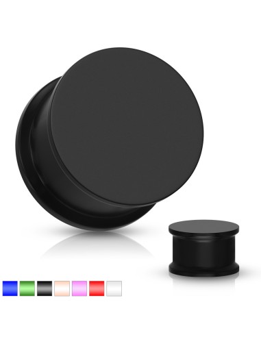 Piercing plug silicone noir Plug évasé double plat