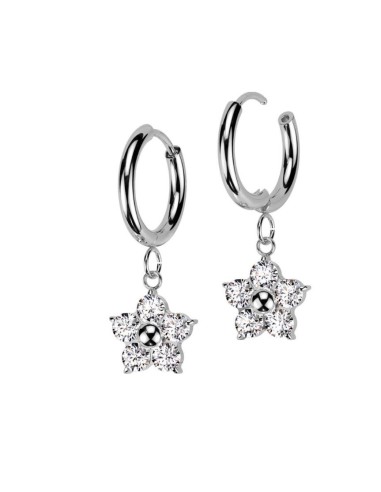 Boucles d'oreilles pendantes bijou en acier