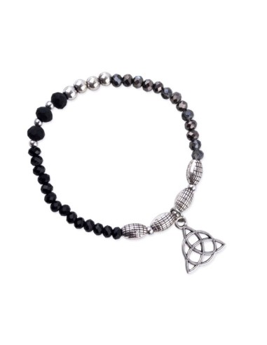 Bracelet pierres noires et pendant celtique