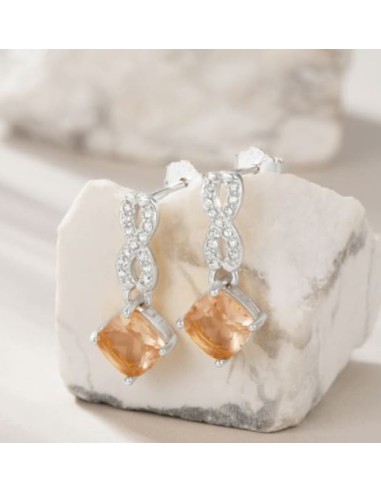 Boucles d'oreilles en cristal et argent