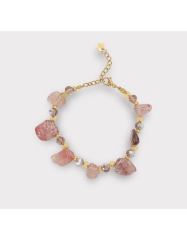 Bracelet quartz fraise et acier