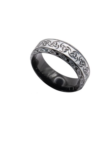 Bague acier anneau celtique