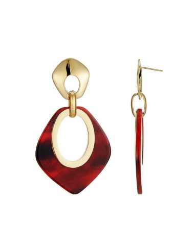 Boucles d'oreilles rouges bijou en acier