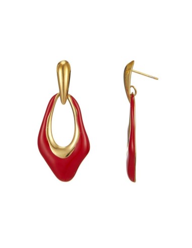 Boucles d'oreilles rouges bijou en acier