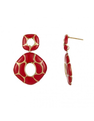 Boucles d'oreilles rouge bijou en acier