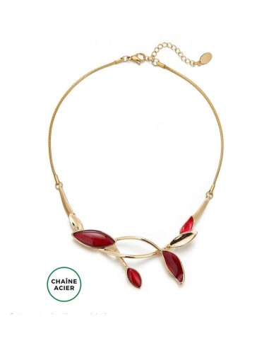 Collier motif rouge