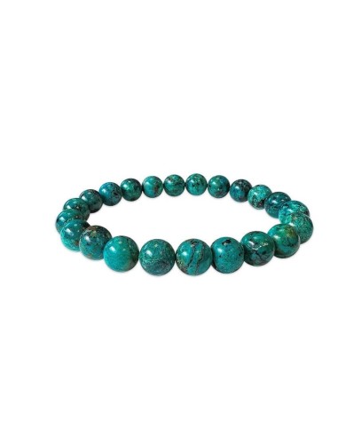 Bracelet Amblygonite Chrysocolle AAA pierres 8 mm