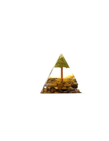 Pyramide arbre Orgonite œil de tigre