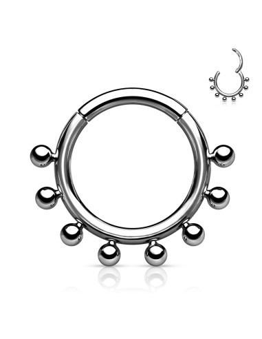 Piercing anneau segment articulé titane 1.2 mm x 10 mm