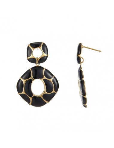 Boucles d'oreilles noire bijou en acier