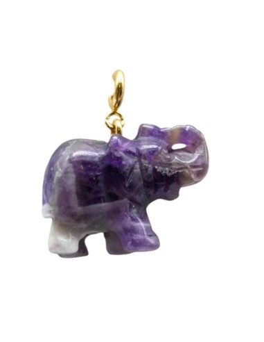 Pendentif éléphant améthyste bijou en pierre